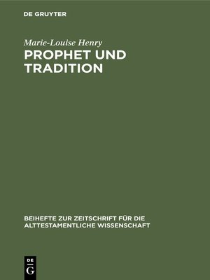 cover image of Prophet und Tradition